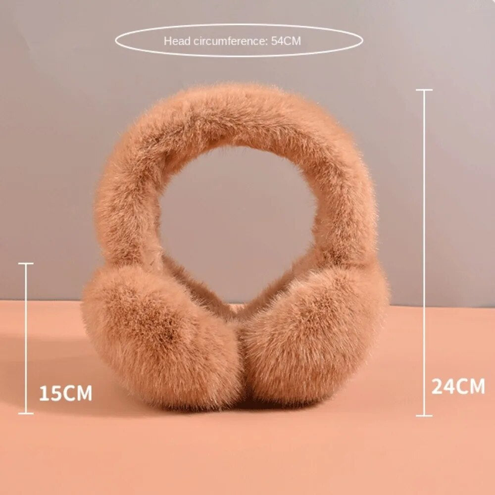 Soft Plush Ear Warmer Winter Warm Earmuffs Fashion Ear Cover Outdoor Cold Protection Solid Color Ear-Muffs Folding Earflap