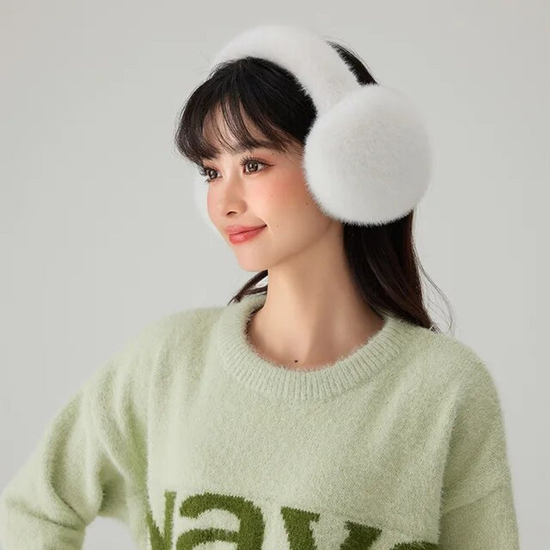 Soft Plush Ear Warmer Winter Warm Earmuffs Fashion Ear Cover Outdoor Cold Protection Solid Color Ear-Muffs Folding Earflap