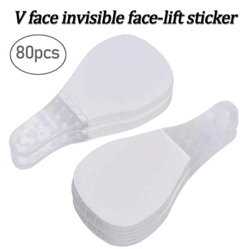 "Instant Face Lift: 40/80Pcs/Set Invisible Tapes for Fox Eyes Shape, V Face, and Facial Slimming - Achieve Youthful and Sculpted Look with Easy-To-Use Stickers - Ultimate Face Care and Skin Care Tools"